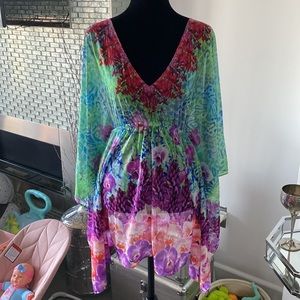 Luli fama floral beach pool coverup